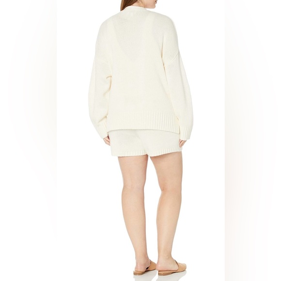 The Drop | Women’s Brigitte Cotton Whisper White Ivory Ribbed Knit Cardigan 2X - Picture 4 of 6